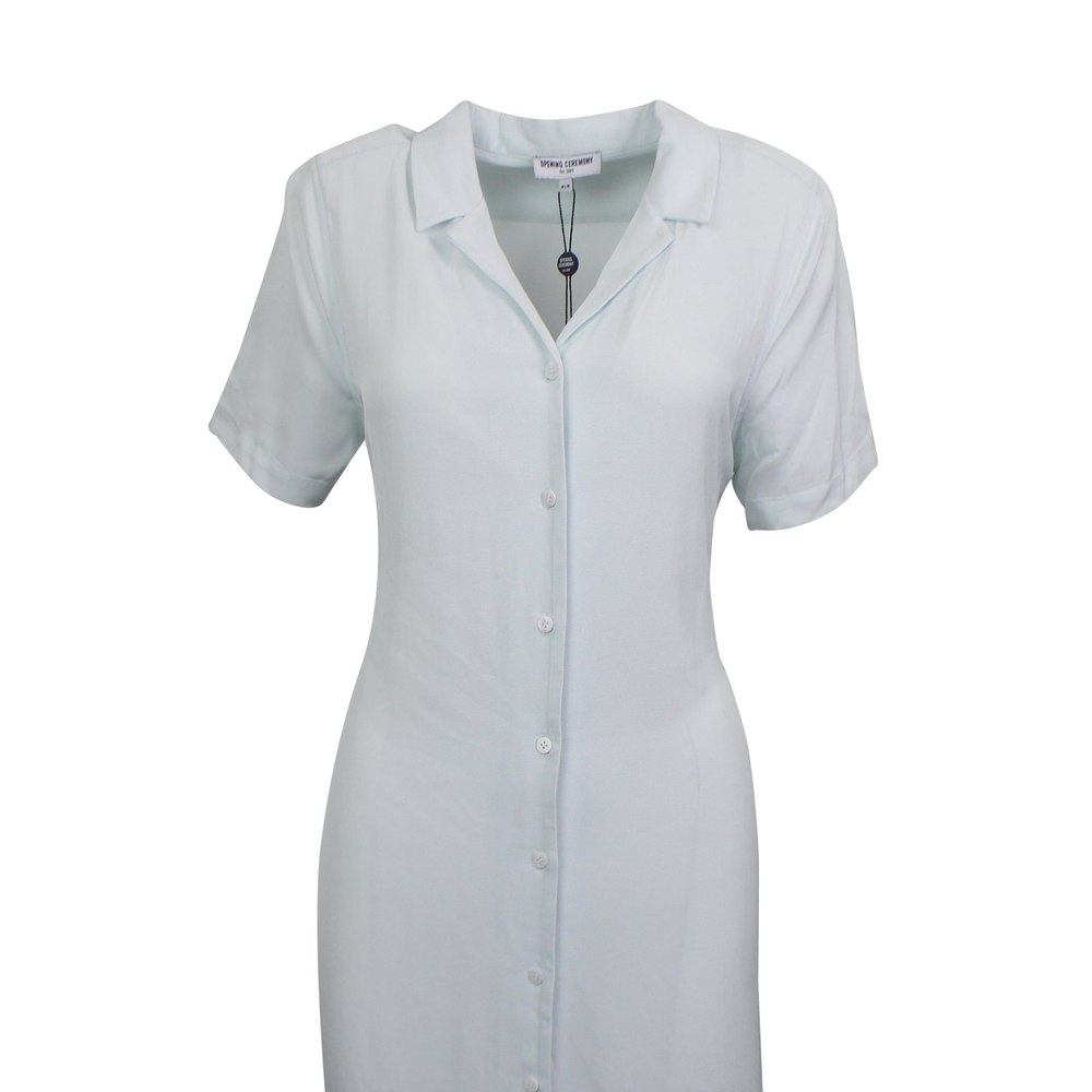Opening Ceremony Lace Up Back Shirt Dress – Blue