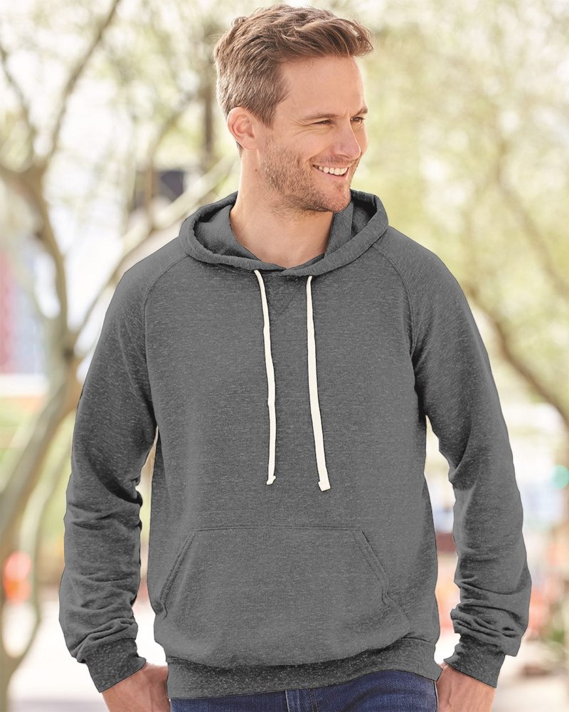 JERZEES Men’s Snow Heather French Terry Raglan Hoodie 90M