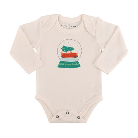 long sleeve graphic bodysuit | snow globe