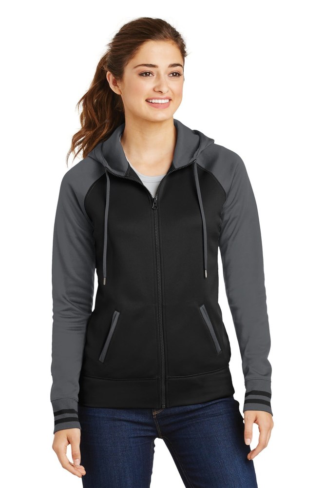 Sport-Tek Women’s Sport-Wick Varsity Fleece Full-Zip Hooded Jacket. LST236