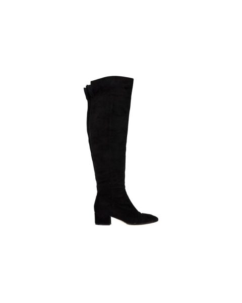 Gianvito Rossi Rolling Knee-High Boots in Black Suede