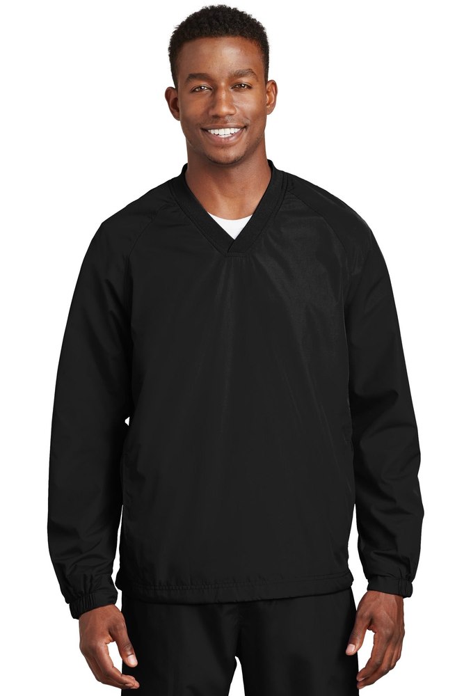 Sport-Tek Men’s V-Neck Raglan Wind Shirt