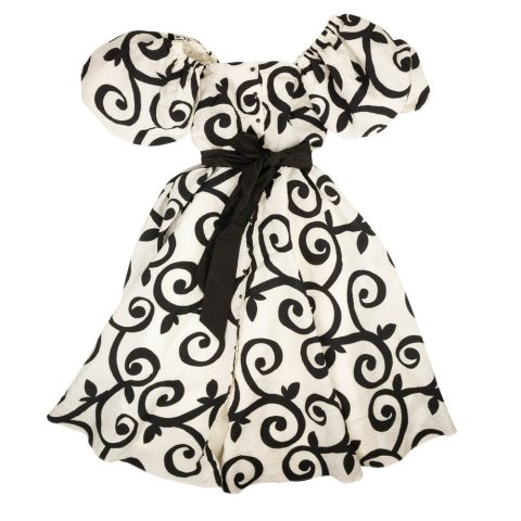 Rodarte Cloque Swirl Dress – Black/White