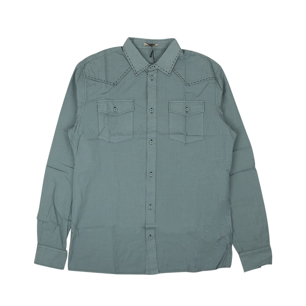 NWT BOTTEGA VENETA Tweedia Blue Overdyed Cotton Textured Shirt