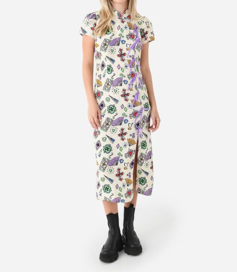 Leia Midi Dress In Ice Playing Cards