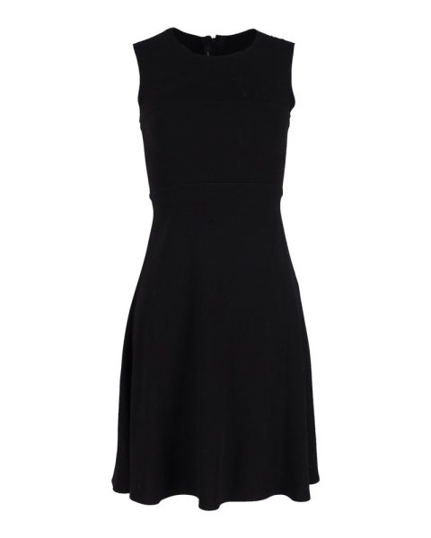 Joseph Sleeveless Fit-and-Flare Dress in Black Wool