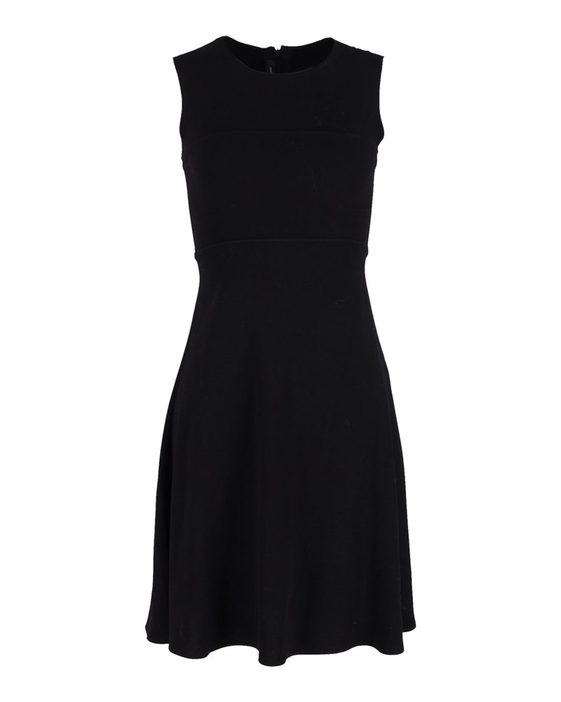 Joseph Sleeveless Fit-and-Flare Dress in Black Wool