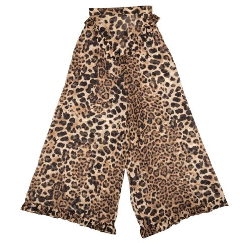 Rodarte Leopard Print Silk Ruffled Pants – Brown