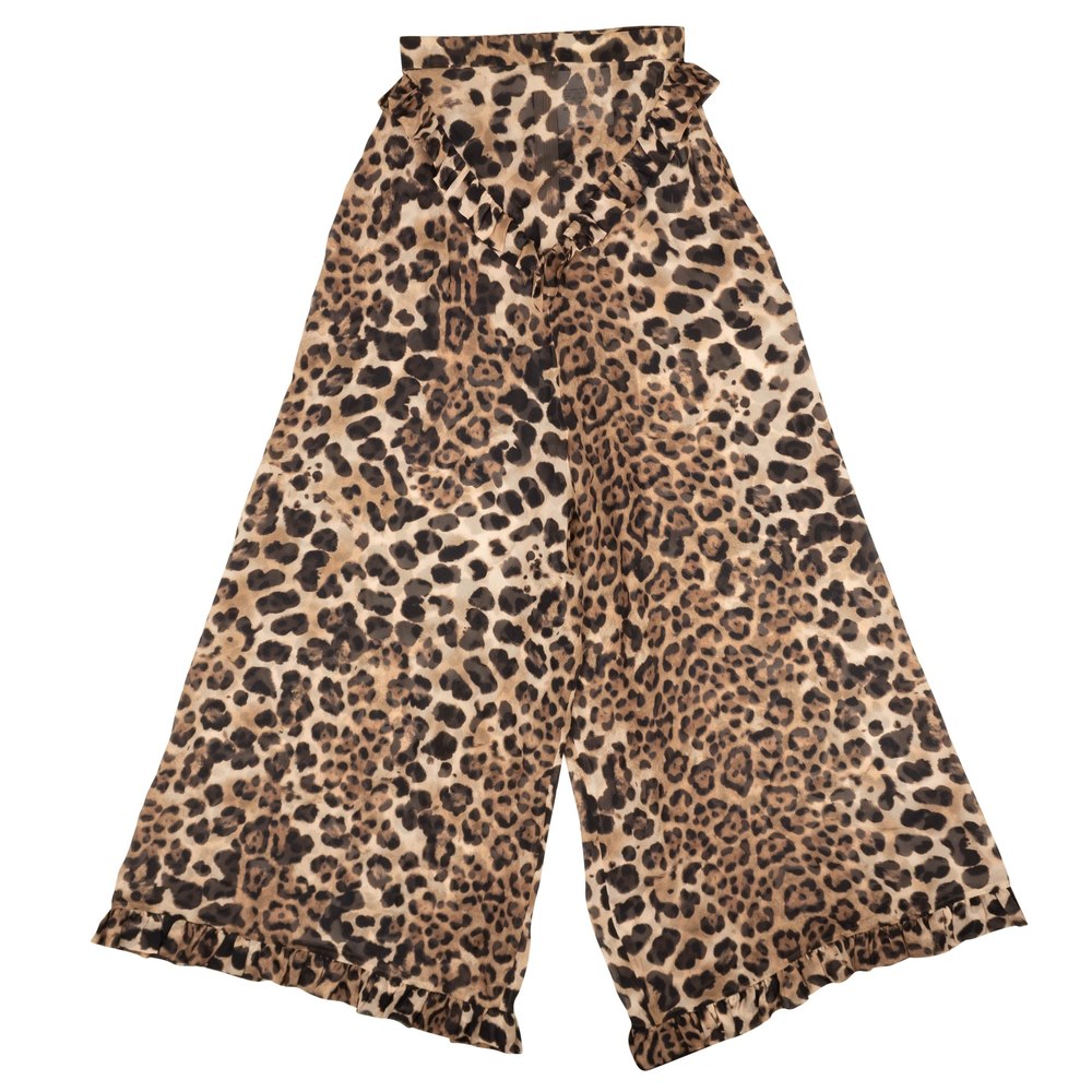 Rodarte Leopard Print Silk Ruffled Pants – Brown