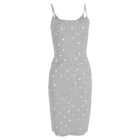 Moschino Jeans Polka Dot Midi Dress in Grey Polyester