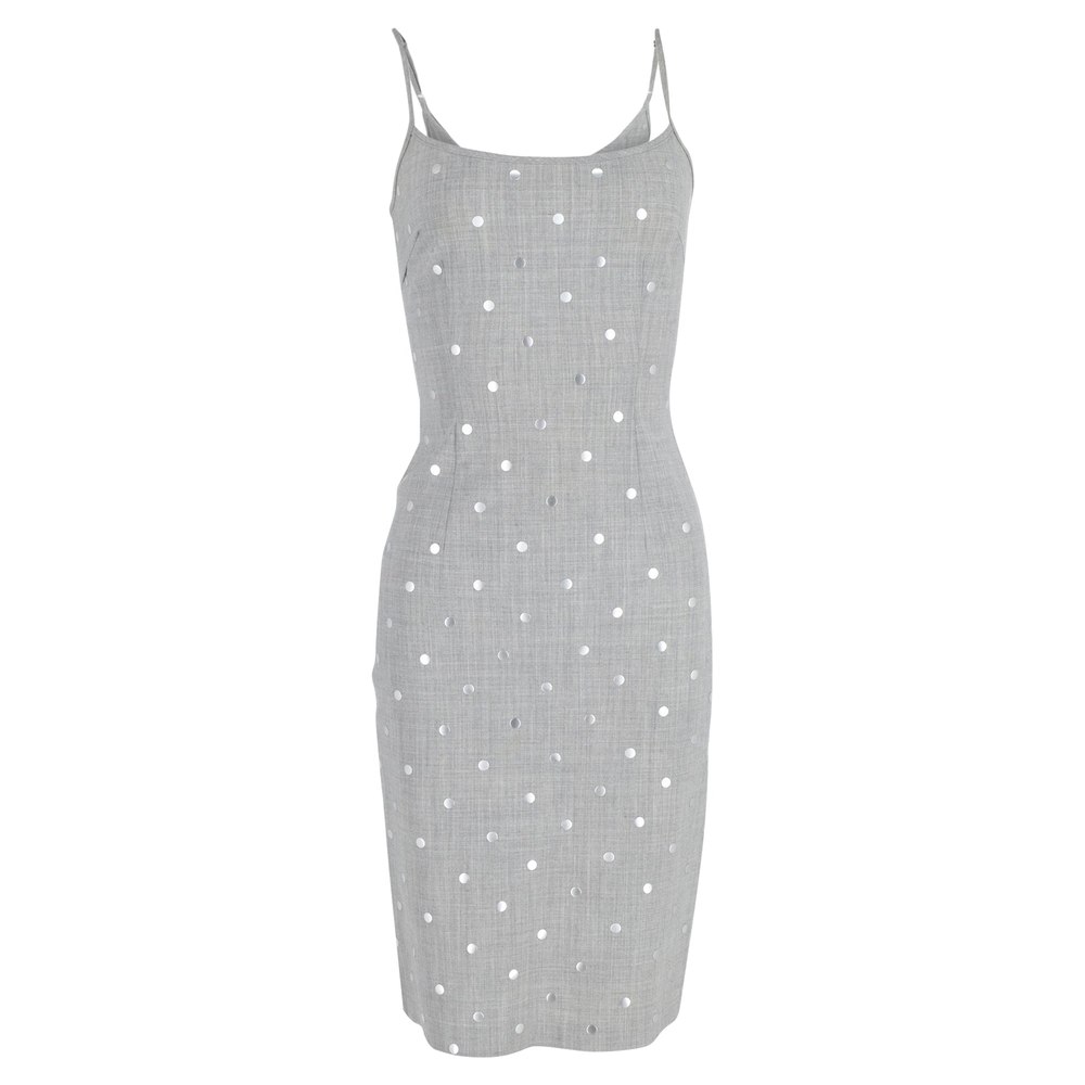 Moschino Jeans Polka Dot Midi Dress in Grey Polyester