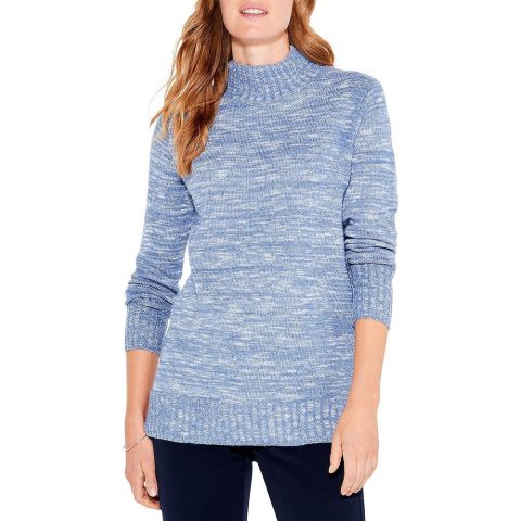 Sun Turn Knit Mock Neck Pullover Sweater