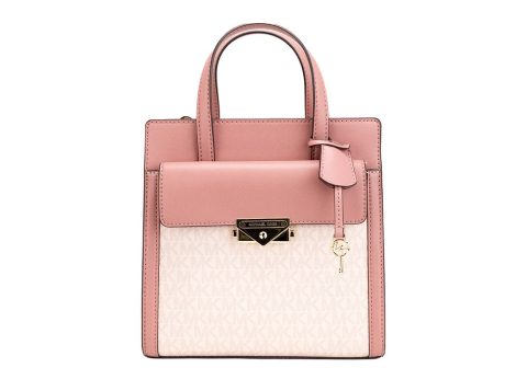 Michael Kors Cece Small pink PVC North South Flap Tote Crossbody Bag Women’s Purse