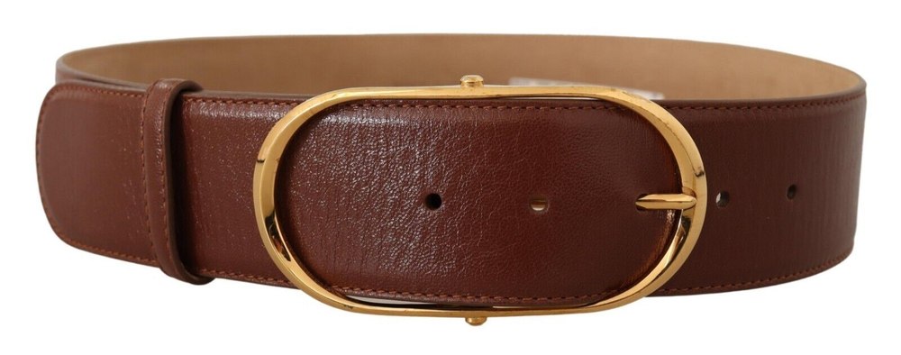 Dolce & Gabbana Leather Metal Oval Buckle Women’s Belt