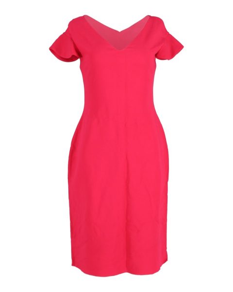 Antonio Berardi V-neck Sheath Dress in Pink Polyester