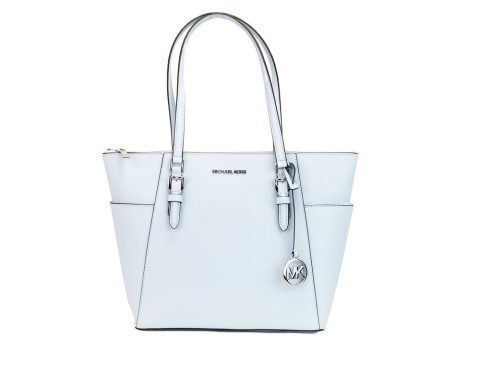 Michael Kors Charlotte Vista blue Large Leather Top Zip Tote Handbag Women’s Purse