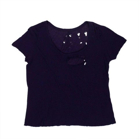 Unravel Project Distress Classic Short Sleeve T-Shirt – Purple