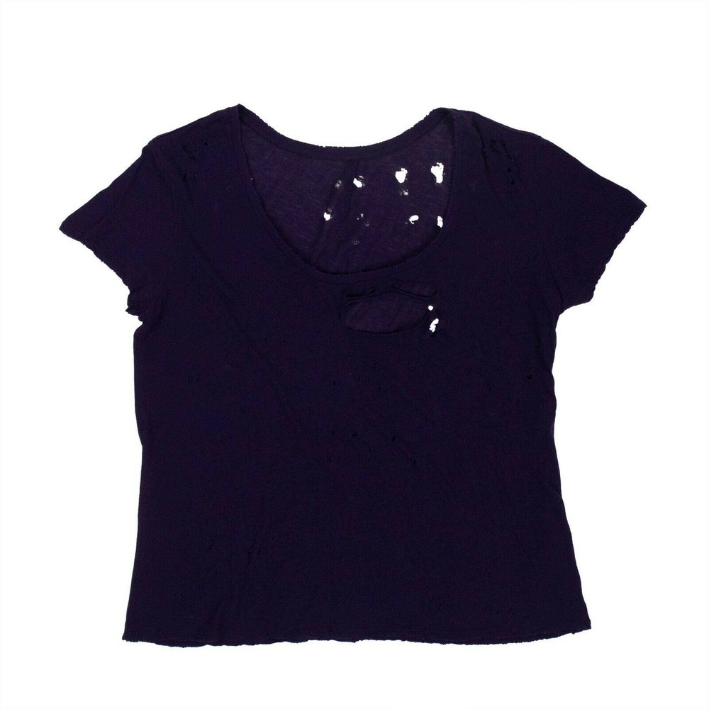 Unravel Project Distress Classic Short Sleeve T-Shirt – Purple