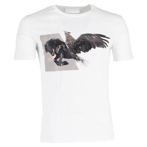 Neil Barrett Pegasus T-Shirt in White Cotton