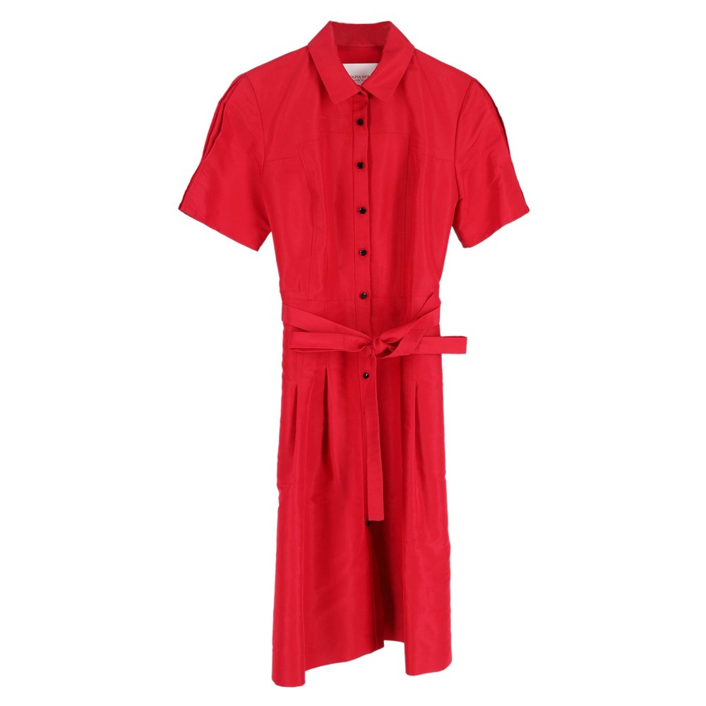 Carolina Herrera Polo Midi Dress in Red Cotton