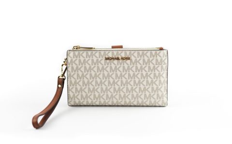 Michael Kors Jet Set Travel Signature Leather Large Double Zip Wristlet Women’s Wallet