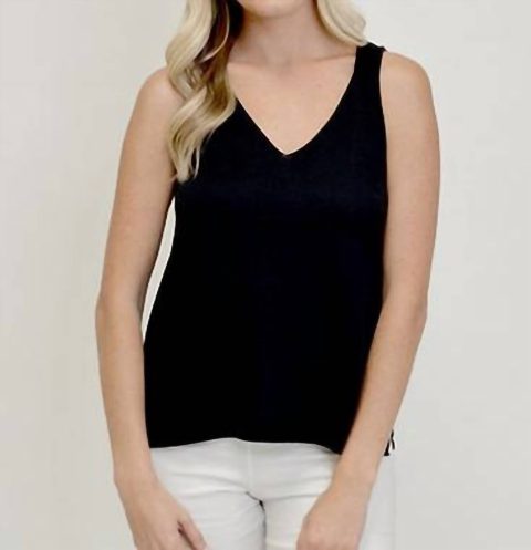 Ilinen Classic Cotton Tank Top In Black