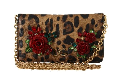 Dolce & Gabbana Leopard Crystal iPhone Case Women’s Wallet