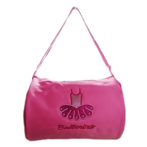 Girls Pink Ballet Dress “Ballerina” Detail Dance Stylish Duffel Bag