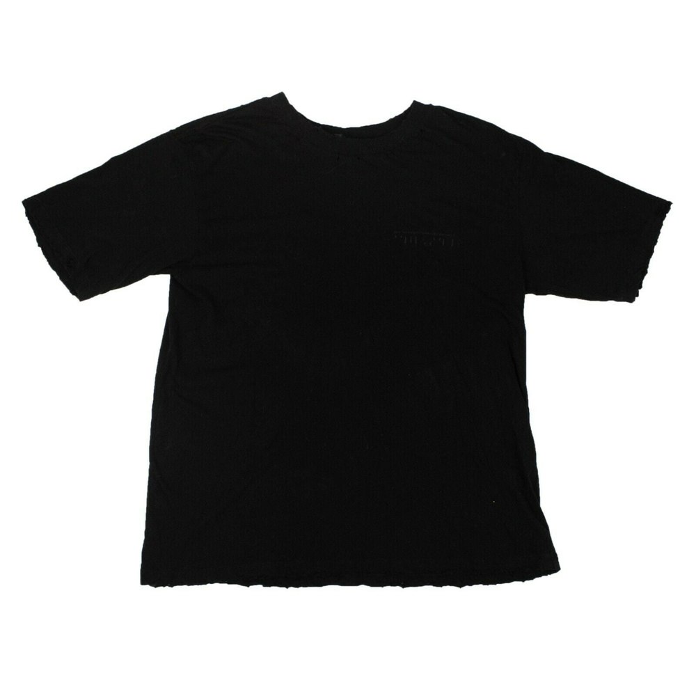 Unravel Project Long Distressed T-Shirt – Black