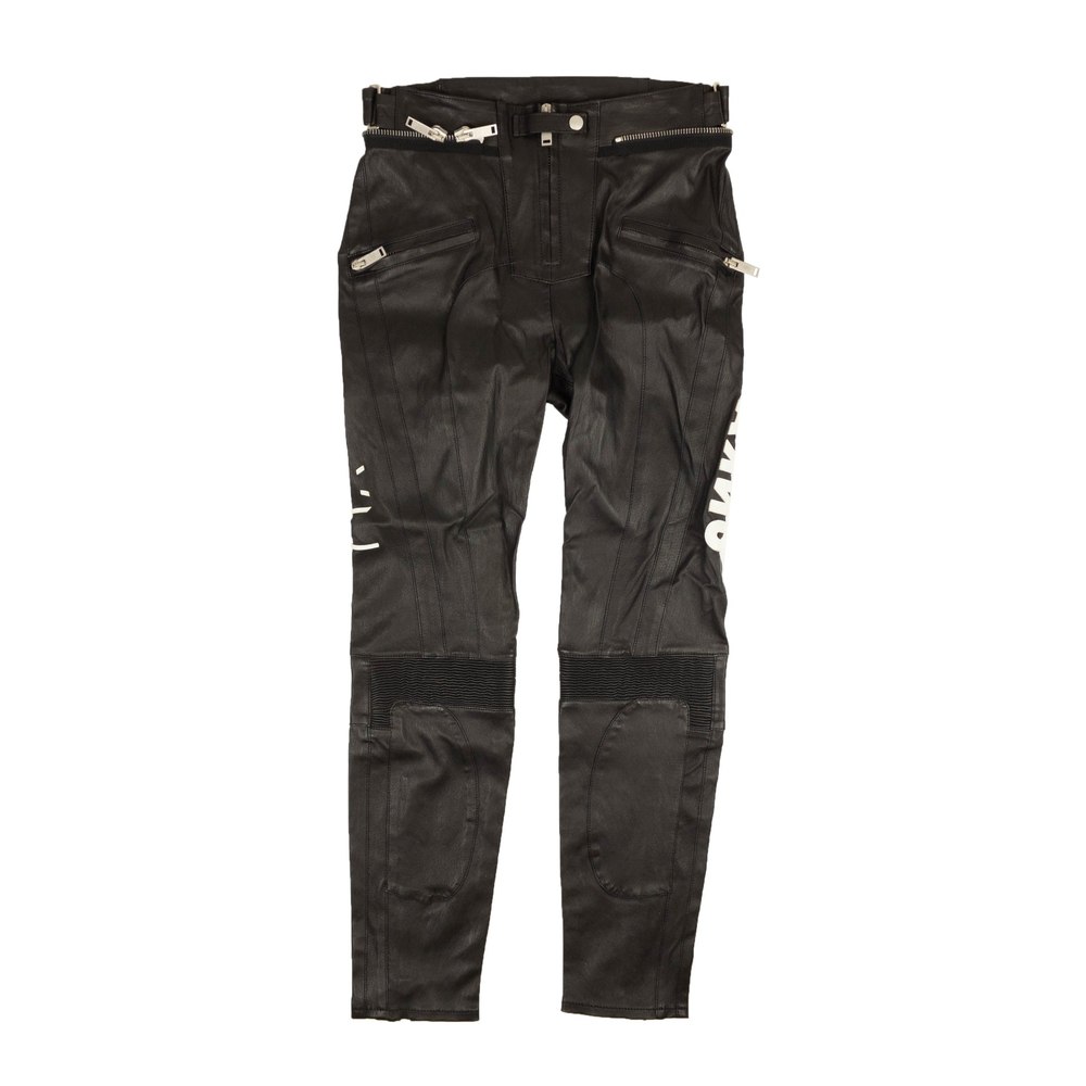 Unravel Project Leather Logo Skinny Pants – Black