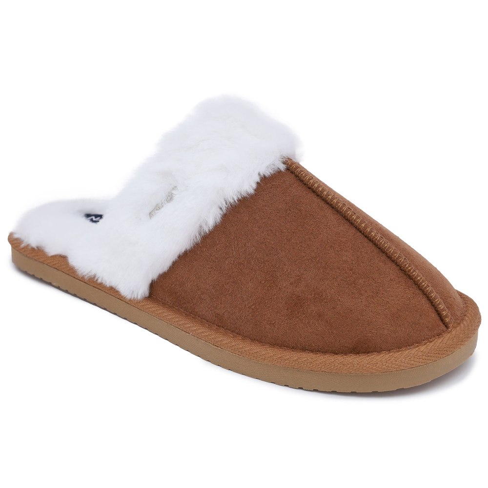 Nautica Microsuede Faux-Fur Trimmed Slipper 7144102363196