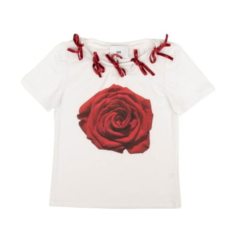 Steve Smith Sos Short Sleeve Rose Bow T-Shirt – White