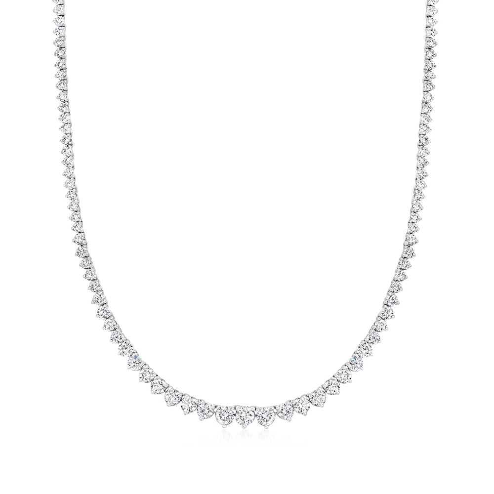 Ross-Simons Graduated Lab-Grown Diamond Tennis Necklace in 14kt White Gold