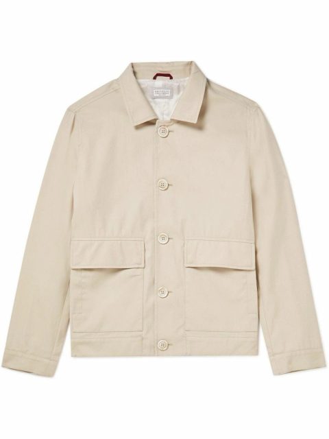 Brunello Cucinelli New Men’s Beige Lightweight Outerwear Jacket