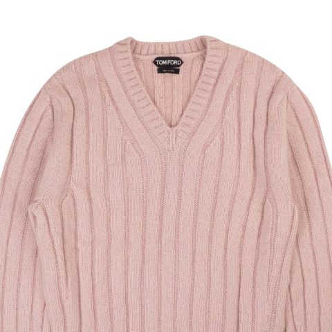 Light Pink Rib Knit Sweater