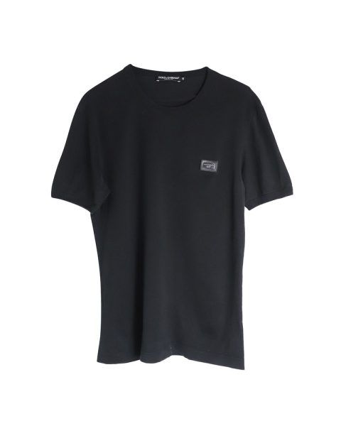Dolce & Gabbana Logo Plaque T-shirt in Black Cotton