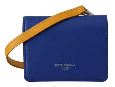 Dolce & Gabbana Calf Leather Shoulder Strap Card Holder Men’s Wallet