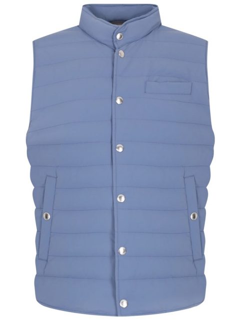 Brunello Cucinelli Men’s Down Quilted Vest in Blue