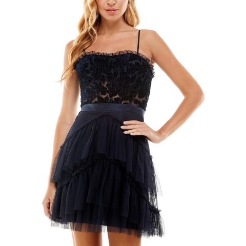 Juniors  Velvet Fit & Flare Dress