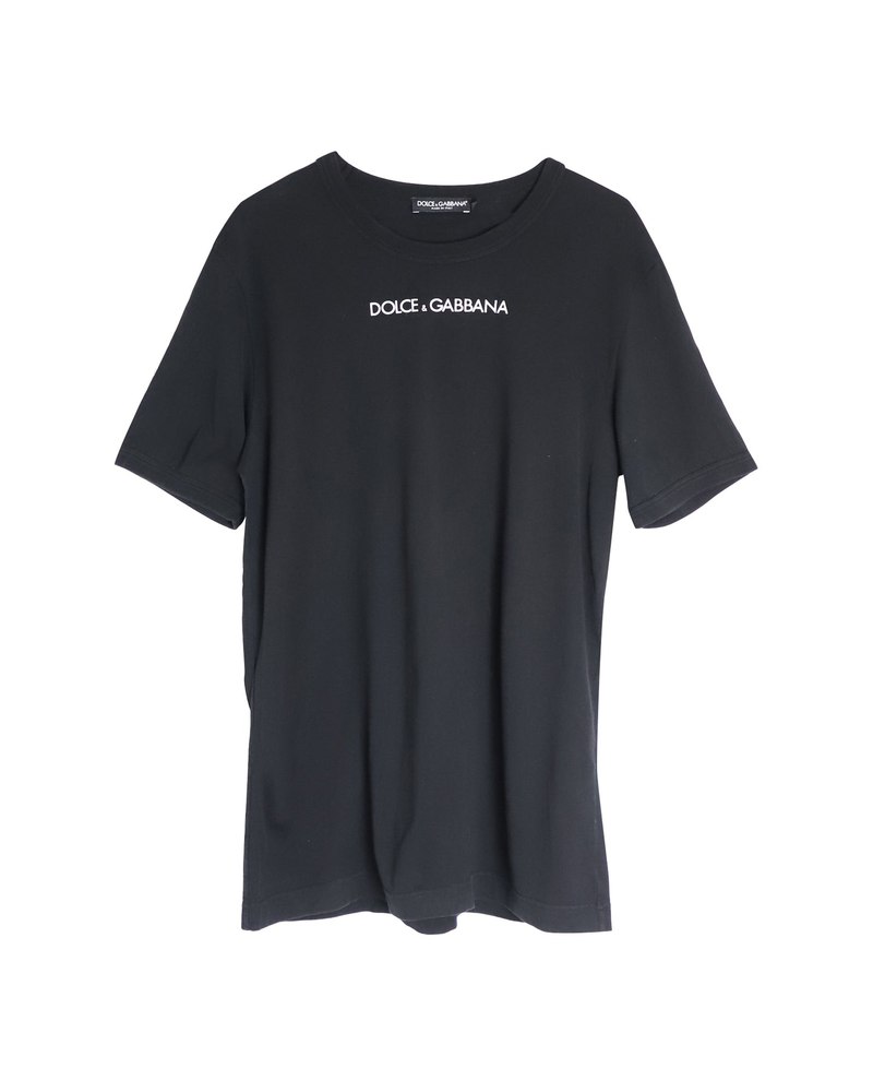 Dolce & Gabbana Logo T-shirt in Black Cotton