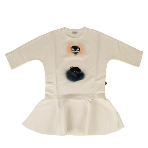 Fendi Fur Bugs Peplum Top – Ivory