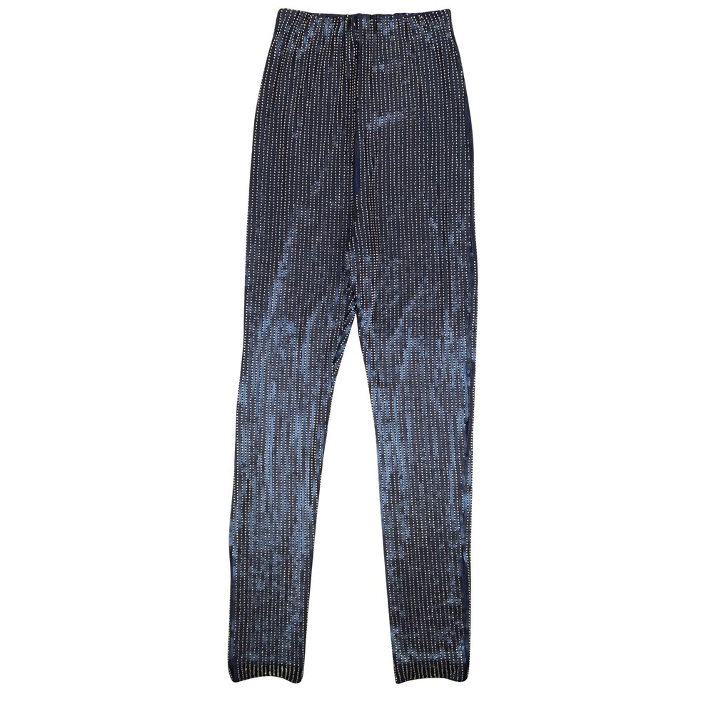 Palomo Sequined Beaded Leggings – Blue/Green
