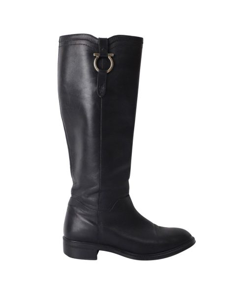 Salvatore Ferragamo Fersea Riding Boots in Black Leather