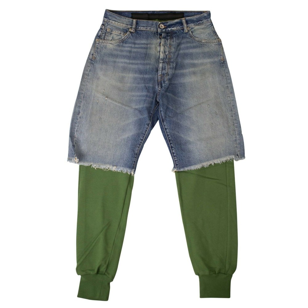 Unravel Project Baggy Jeans With Ribbed Cuff – Denim
