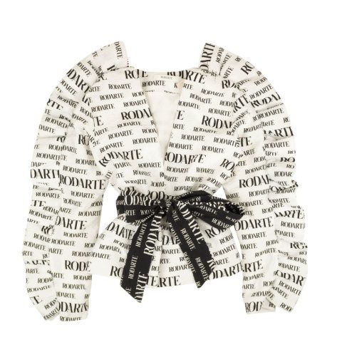 Rodarte Cloque Printed Jacket – White/Black