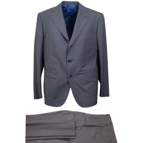 Grey Wool Single Breasted Suit