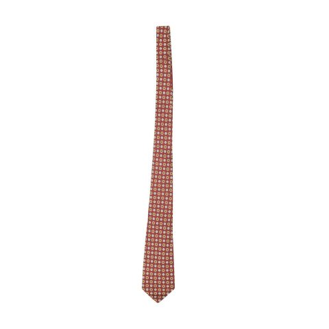 Brioni Silk Handmade Flowers Tie – Red