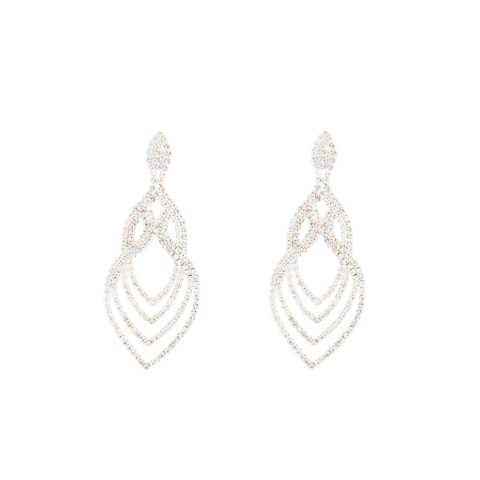 Silver Layered Tier Drop Earrings