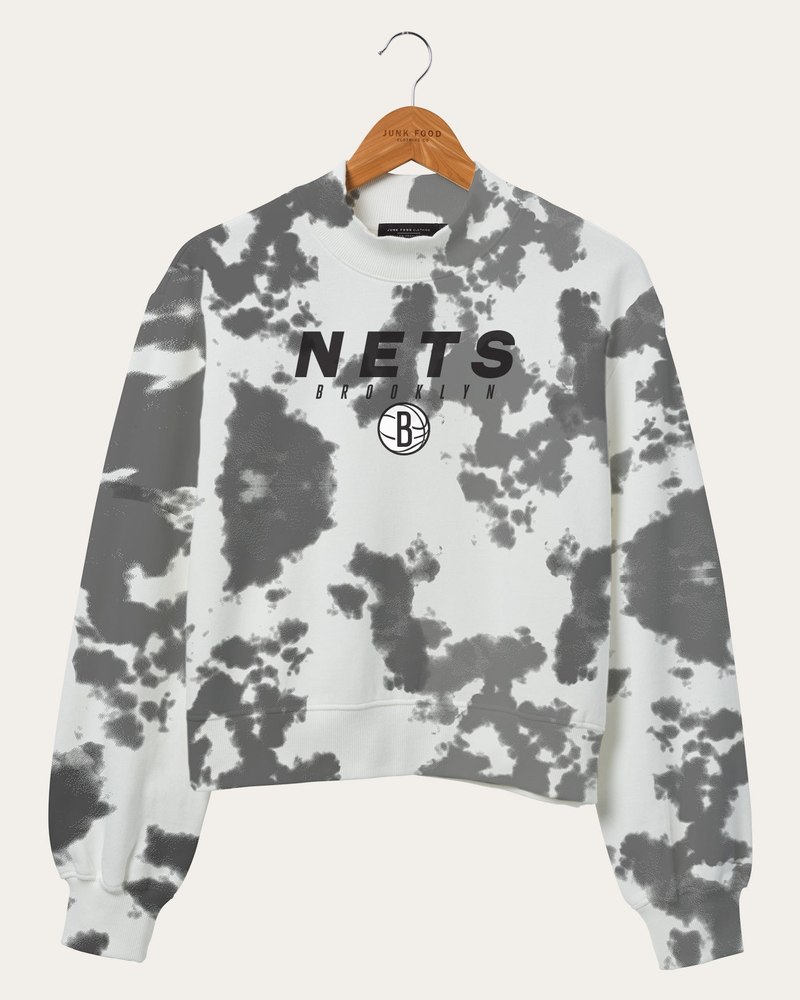Women’s NBA Brooklyn Nets Tie Dye Mock Neck Fleece