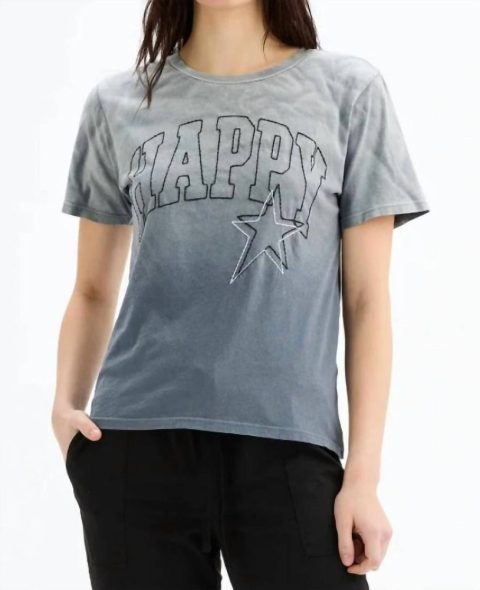 Happy Stars Wide T-Shirt In Sunfaded Frost Grey